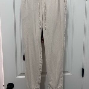 Women’s Linen Cream Color Casual Pants